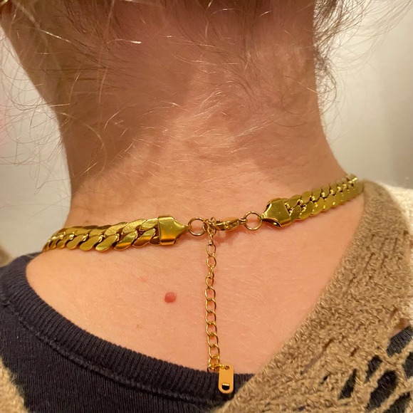 SHABA 18K Gold Plated Stainless Steel Braided Bone Chain Necklace Gold Silver - Picture 7 of 11